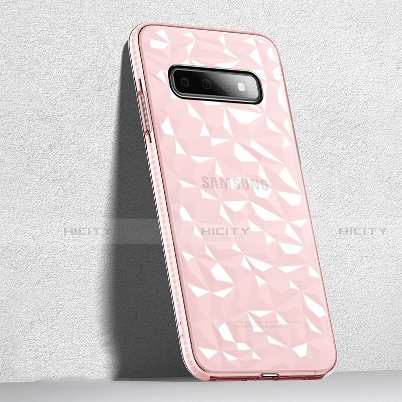 Custodia Silicone Trasparente Ultra Sottile Cover Morbida S04 per Samsung Galaxy S10 5G Rosa