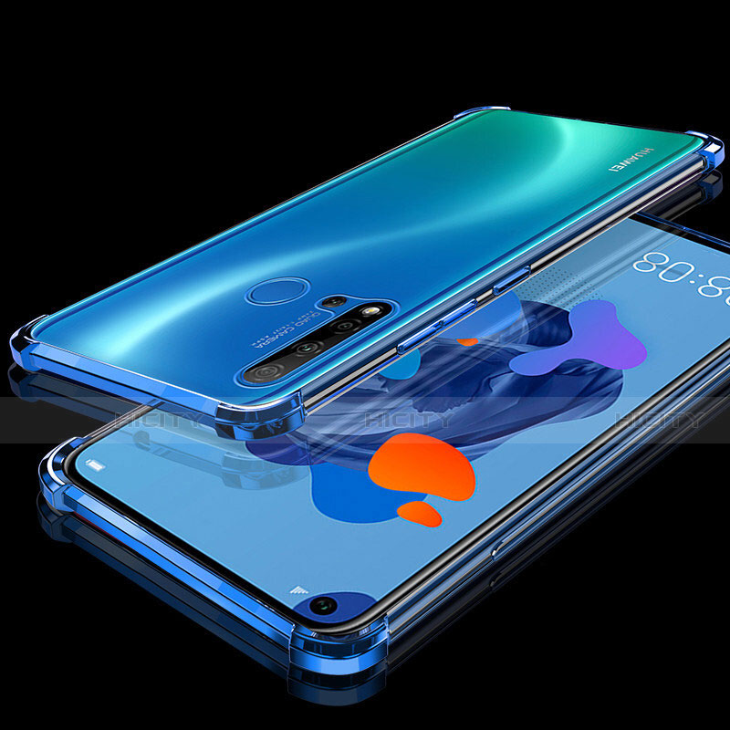 Custodia Silicone Trasparente Ultra Sottile Cover Morbida S05 per Huawei P20 Lite (2019) Blu