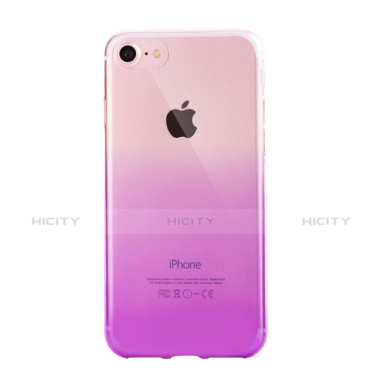 Custodia Silicone Trasparente Ultra Sottile Cover Morbida Sfumato G01 per Apple iPhone 8 Viola