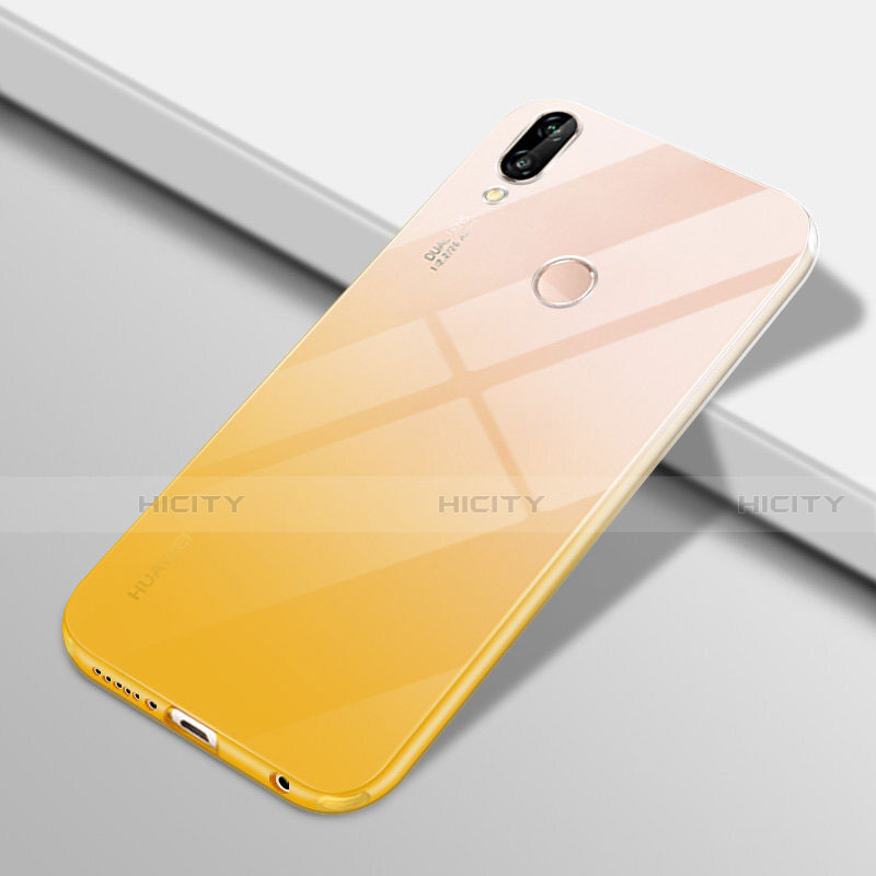 Custodia Silicone Trasparente Ultra Sottile Cover Morbida Sfumato G01 per Huawei P20 Lite Giallo