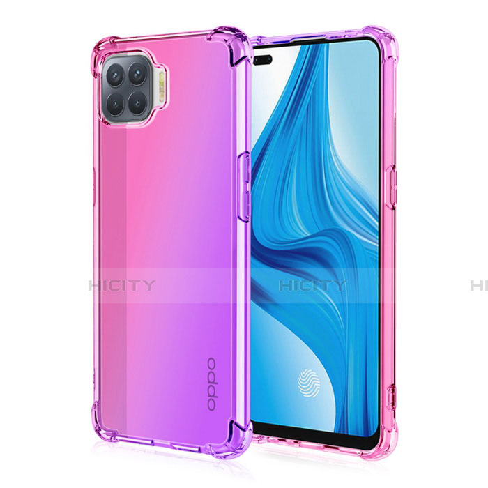 Custodia Silicone Trasparente Ultra Sottile Cover Morbida Sfumato G01 per Oppo F17 Pro Rosa