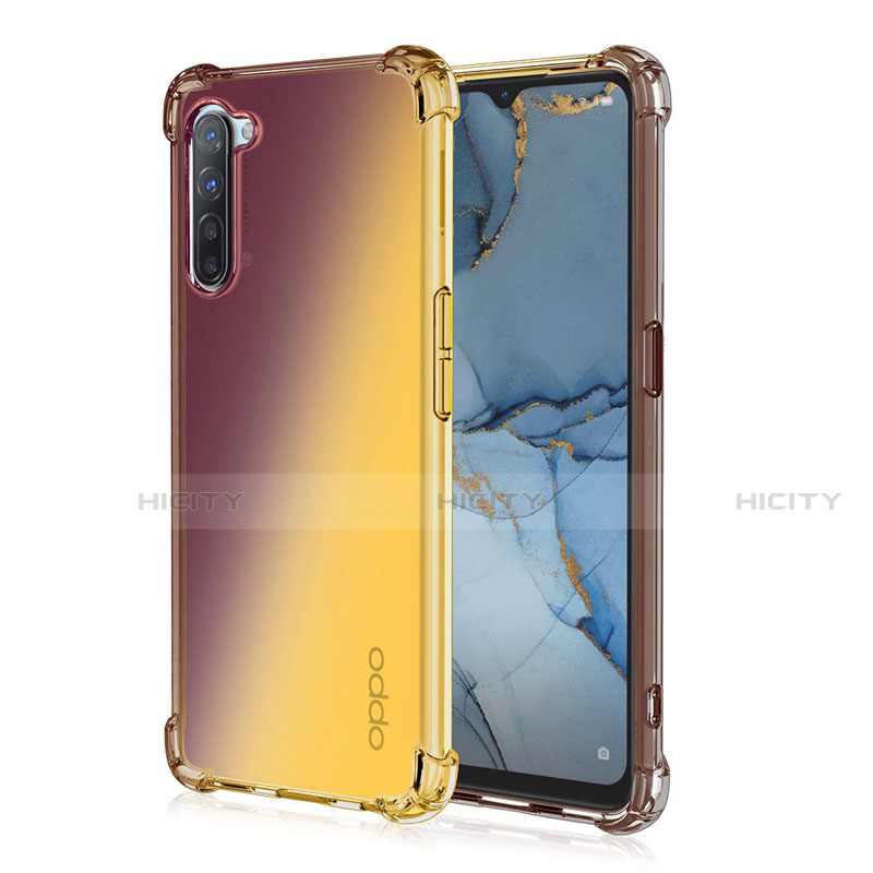 Custodia Silicone Trasparente Ultra Sottile Cover Morbida Sfumato G01 per Oppo K7 5G Oro