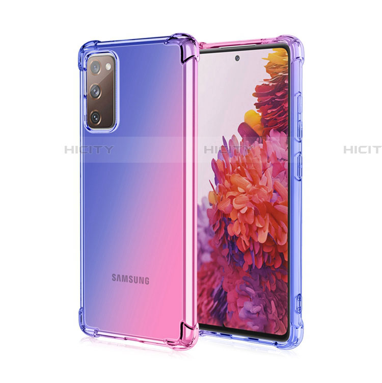 Custodia Silicone Trasparente Ultra Sottile Cover Morbida Sfumato G01 per Samsung Galaxy S20 FE 4G Blu