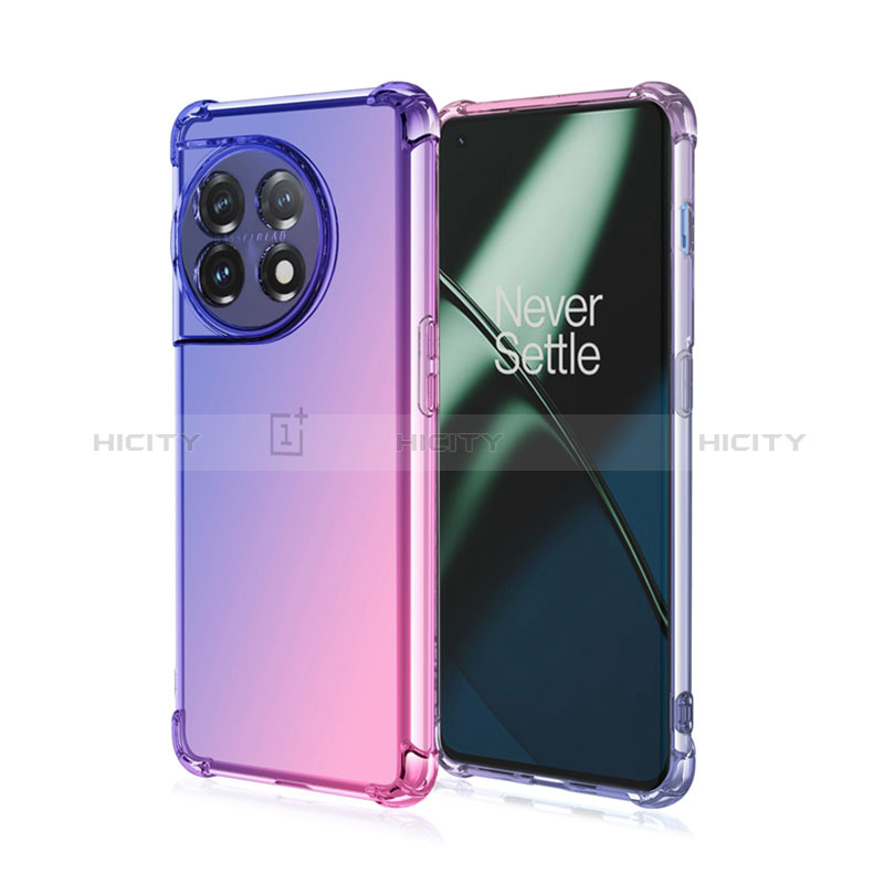 Custodia Silicone Trasparente Ultra Sottile Cover Morbida Sfumato per OnePlus 11 5G Lavanda