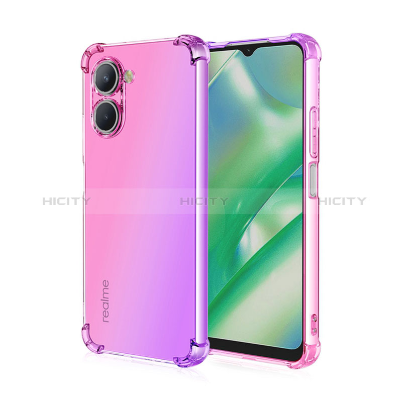 Custodia Silicone Trasparente Ultra Sottile Cover Morbida Sfumato per Realme C33 (2023) Rosa Caldo