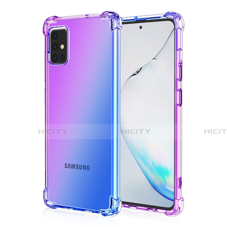 Custodia Silicone Trasparente Ultra Sottile Cover Morbida Sfumato per Samsung Galaxy A51 4G Viola