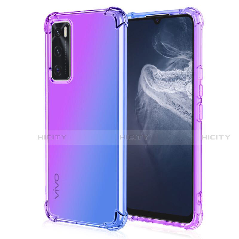 Custodia Silicone Trasparente Ultra Sottile Cover Morbida Sfumato per Vivo Y70 (2020) Viola