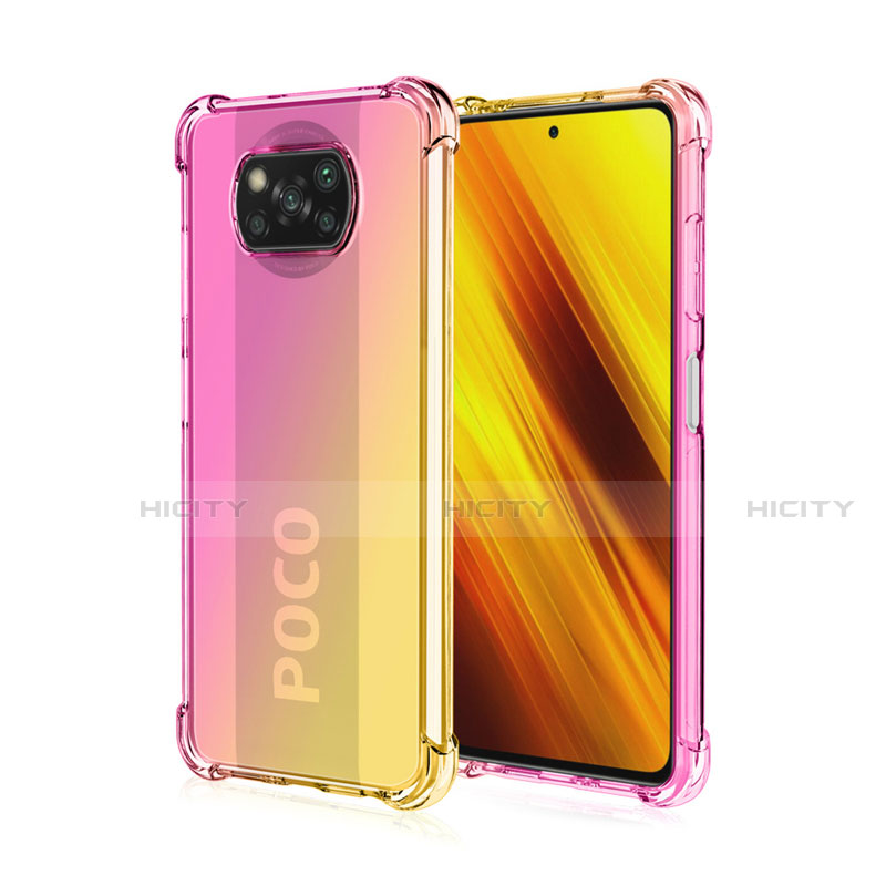 Custodia Silicone Trasparente Ultra Sottile Cover Morbida Sfumato per Xiaomi Poco X3 Rosa