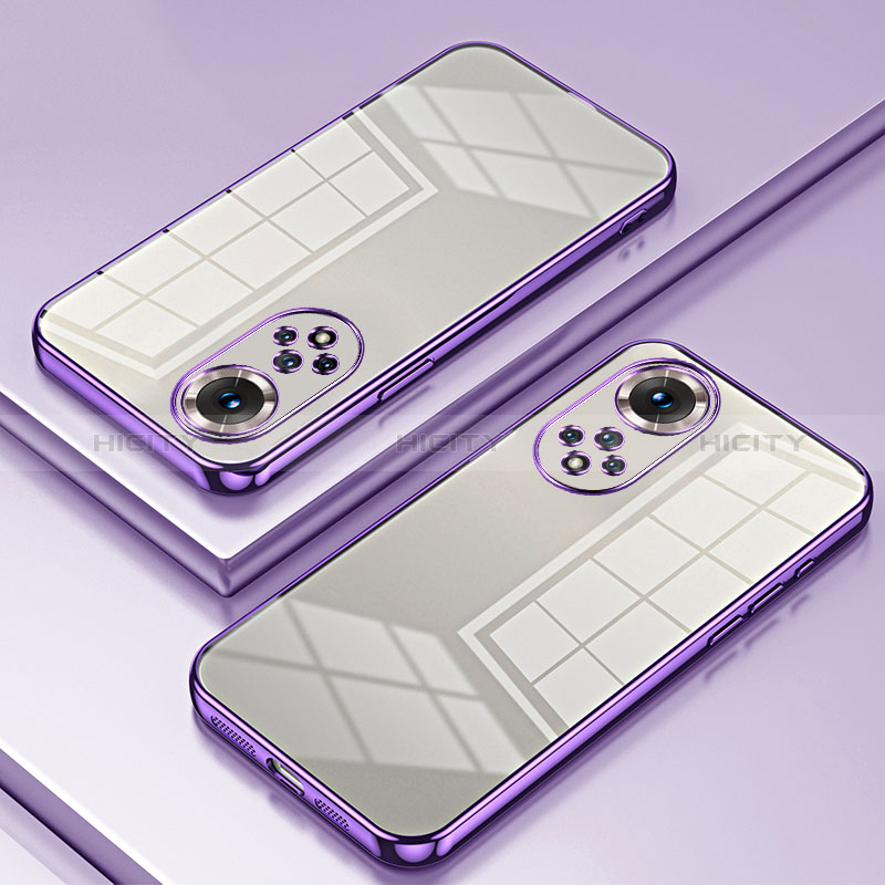 Custodia Silicone Trasparente Ultra Sottile Cover Morbida SY1 per Huawei Honor 50 5G Viola