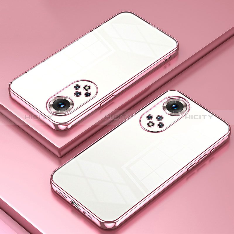 Custodia Silicone Trasparente Ultra Sottile Cover Morbida SY1 per Huawei Honor 50 Pro 5G Oro Rosa