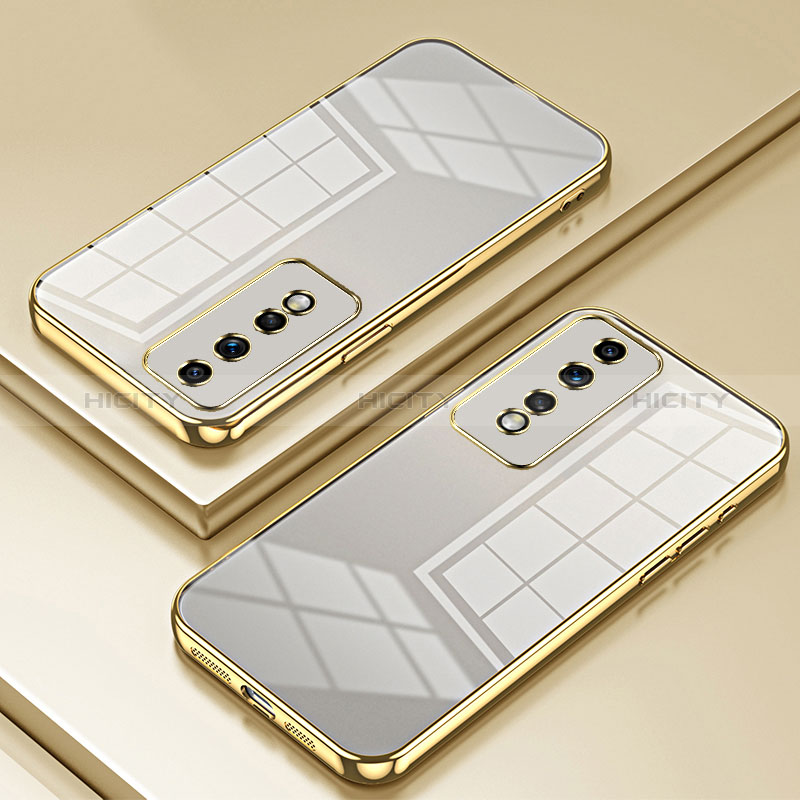 Custodia Silicone Trasparente Ultra Sottile Cover Morbida SY1 per Huawei Honor 80 GT 5G Oro