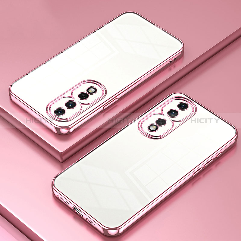 Custodia Silicone Trasparente Ultra Sottile Cover Morbida SY1 per Huawei Honor 80 Pro 5G Oro Rosa