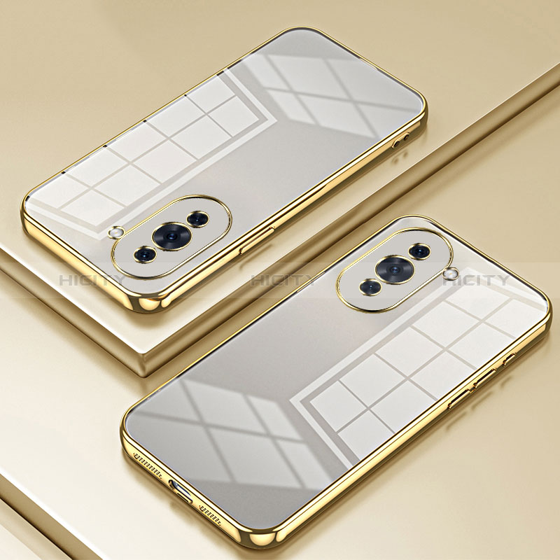 Custodia Silicone Trasparente Ultra Sottile Cover Morbida SY1 per Huawei Nova 10 Pro Oro