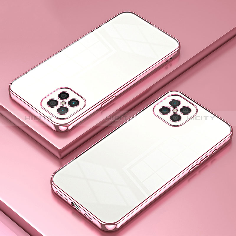 Custodia Silicone Trasparente Ultra Sottile Cover Morbida SY1 per Huawei Nova 8 SE 4G Oro Rosa