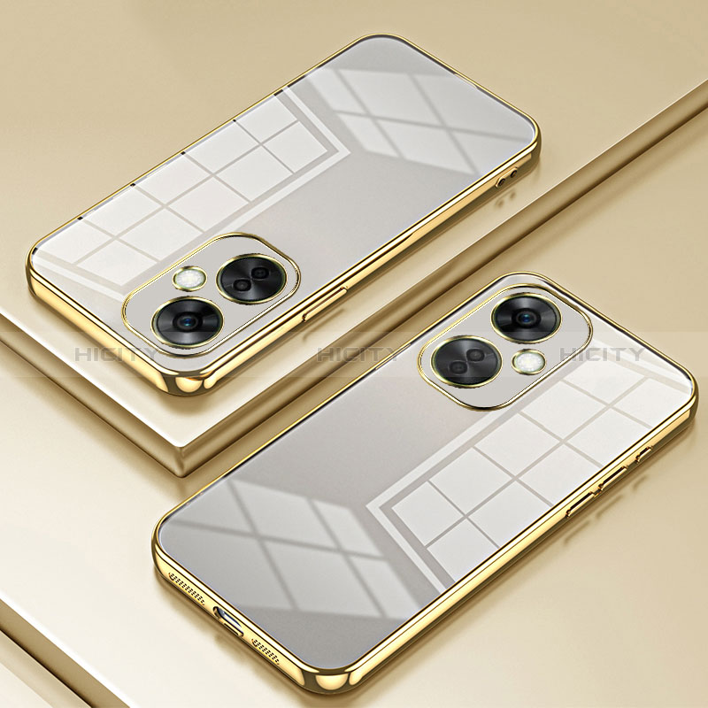 Custodia Silicone Trasparente Ultra Sottile Cover Morbida SY1 per OnePlus Nord CE 3 Lite 5G Oro