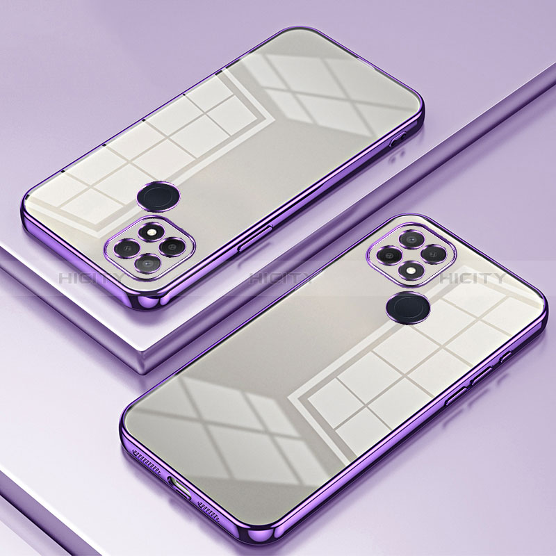 Custodia Silicone Trasparente Ultra Sottile Cover Morbida SY1 per Oppo A15 Viola