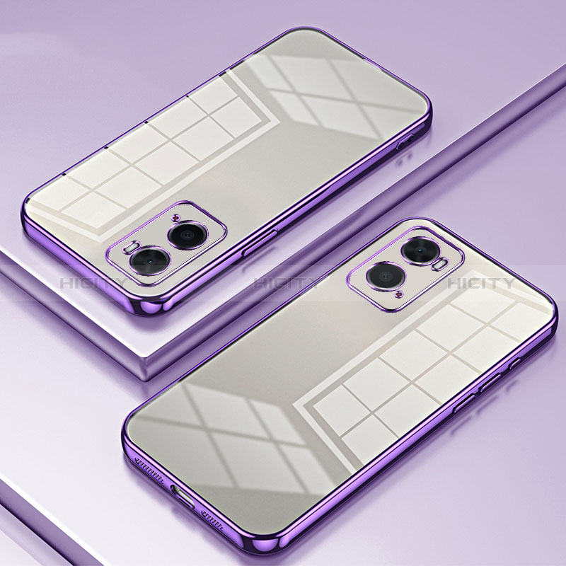 Custodia Silicone Trasparente Ultra Sottile Cover Morbida SY1 per Oppo A36 Viola