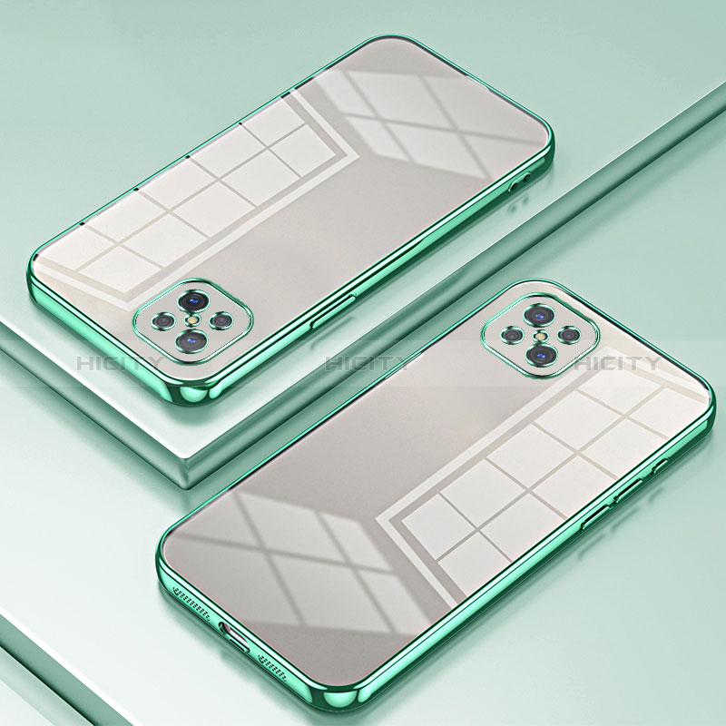 Custodia Silicone Trasparente Ultra Sottile Cover Morbida SY1 per Oppo A92s 5G Verde