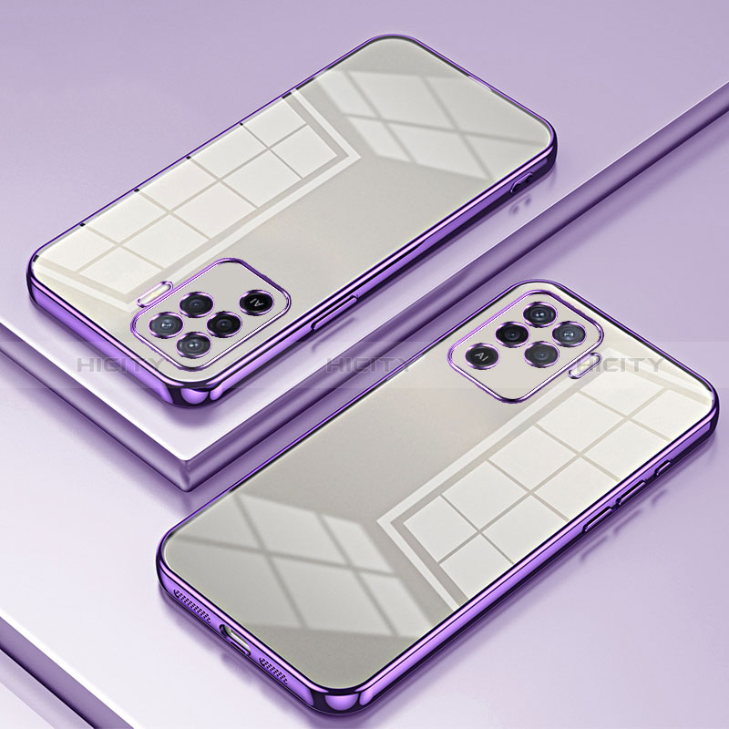 Custodia Silicone Trasparente Ultra Sottile Cover Morbida SY1 per Oppo A94 4G Viola