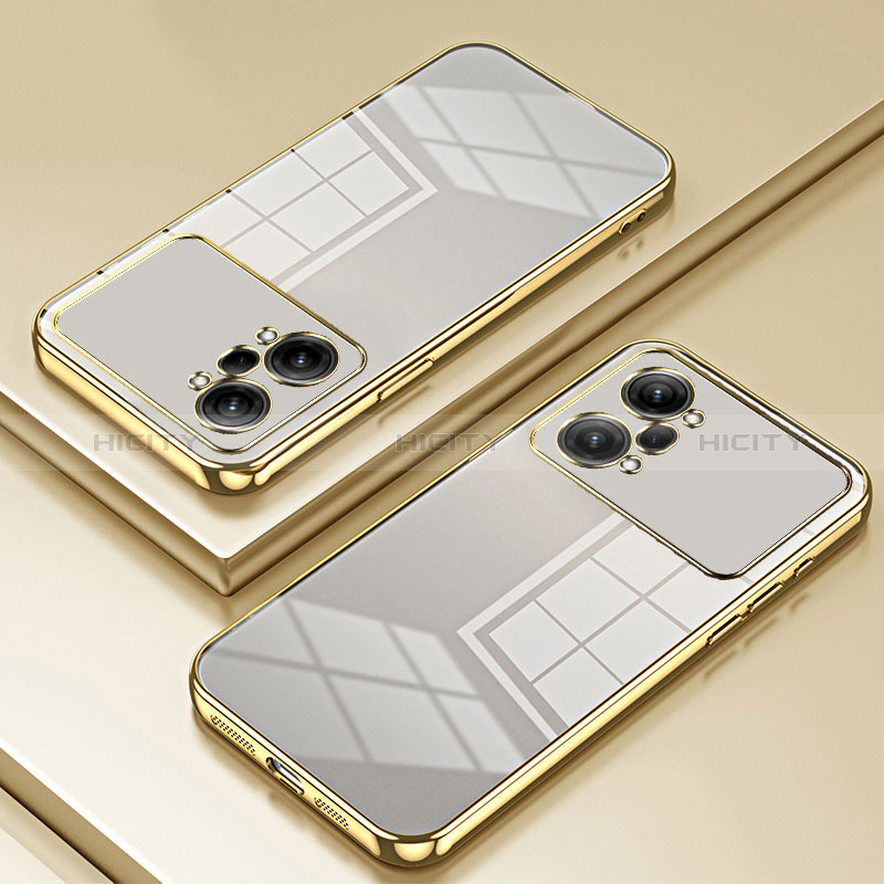 Custodia Silicone Trasparente Ultra Sottile Cover Morbida SY1 per Oppo K10 Pro 5G Oro