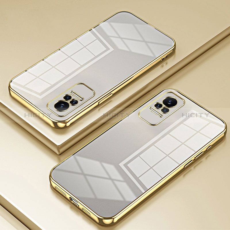 Custodia Silicone Trasparente Ultra Sottile Cover Morbida SY1 per Xiaomi Civi 5G Oro