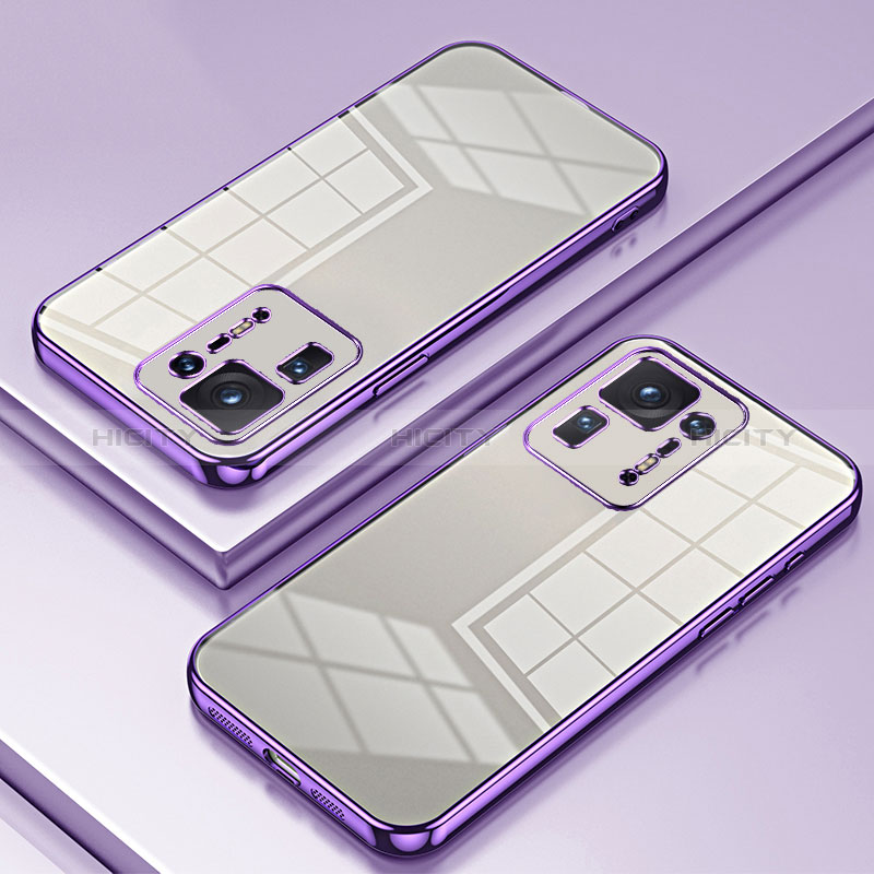 Custodia Silicone Trasparente Ultra Sottile Cover Morbida SY1 per Xiaomi Mi Mix 4 5G Viola