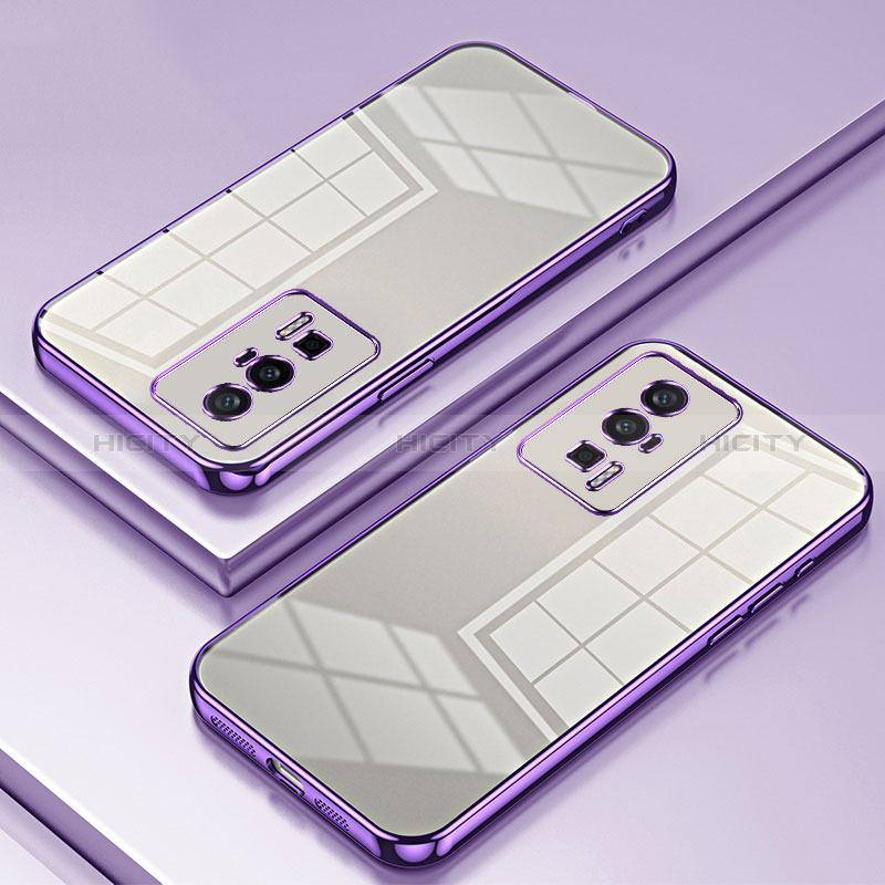 Custodia Silicone Trasparente Ultra Sottile Cover Morbida SY1 per Xiaomi Redmi K60 5G Viola