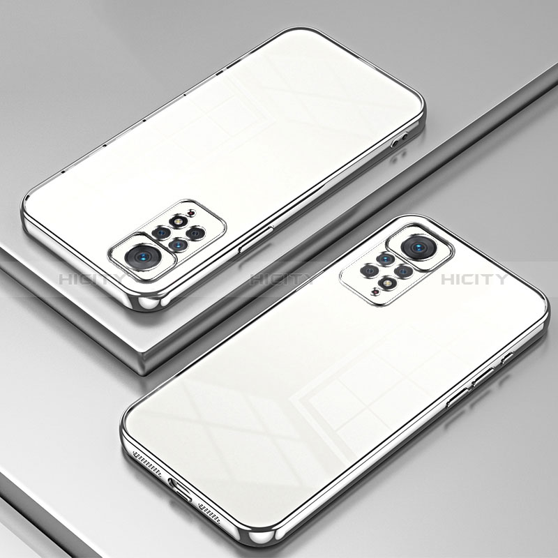 Custodia Silicone Trasparente Ultra Sottile Cover Morbida SY1 per Xiaomi Redmi Note 11 Pro 4G Argento