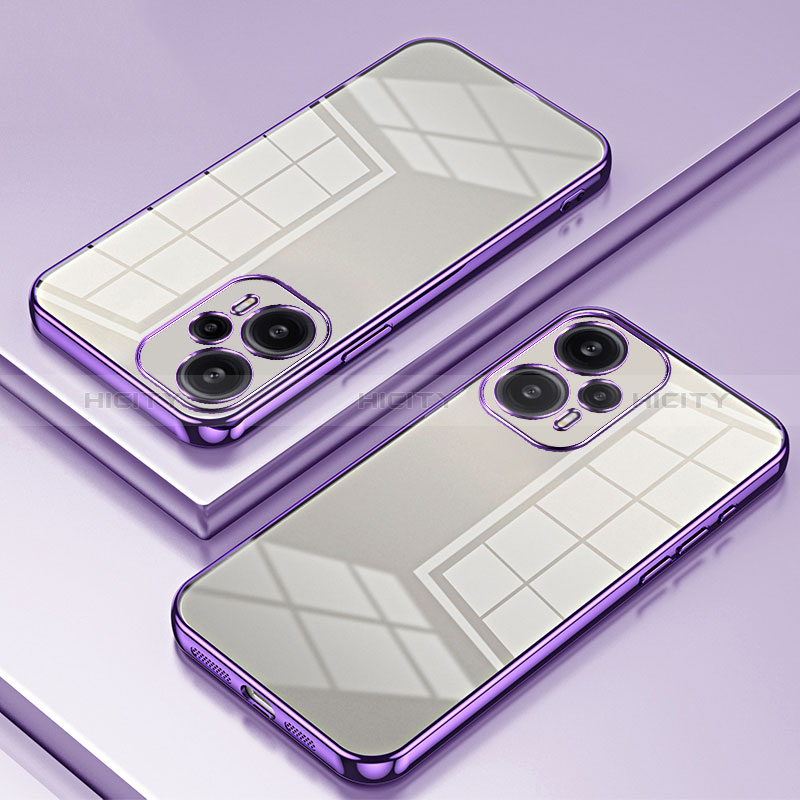 Custodia Silicone Trasparente Ultra Sottile Cover Morbida SY1 per Xiaomi Redmi Note 12 Turbo 5G Viola