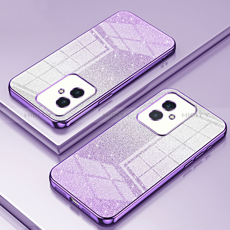 Custodia Silicone Trasparente Ultra Sottile Cover Morbida SY2 per Huawei Honor 100 5G Viola