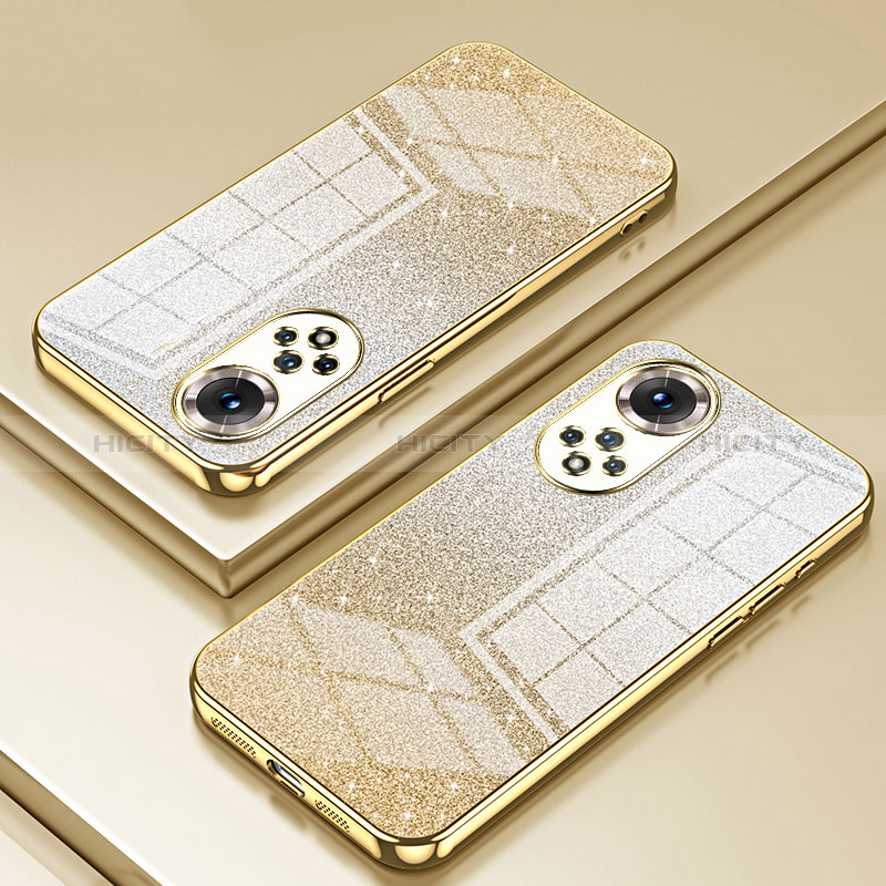 Custodia Silicone Trasparente Ultra Sottile Cover Morbida SY2 per Huawei Honor 50 5G Oro