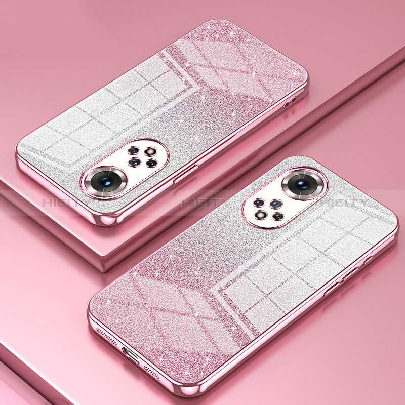 Custodia Silicone Trasparente Ultra Sottile Cover Morbida SY2 per Huawei Honor 50 Pro 5G Oro Rosa