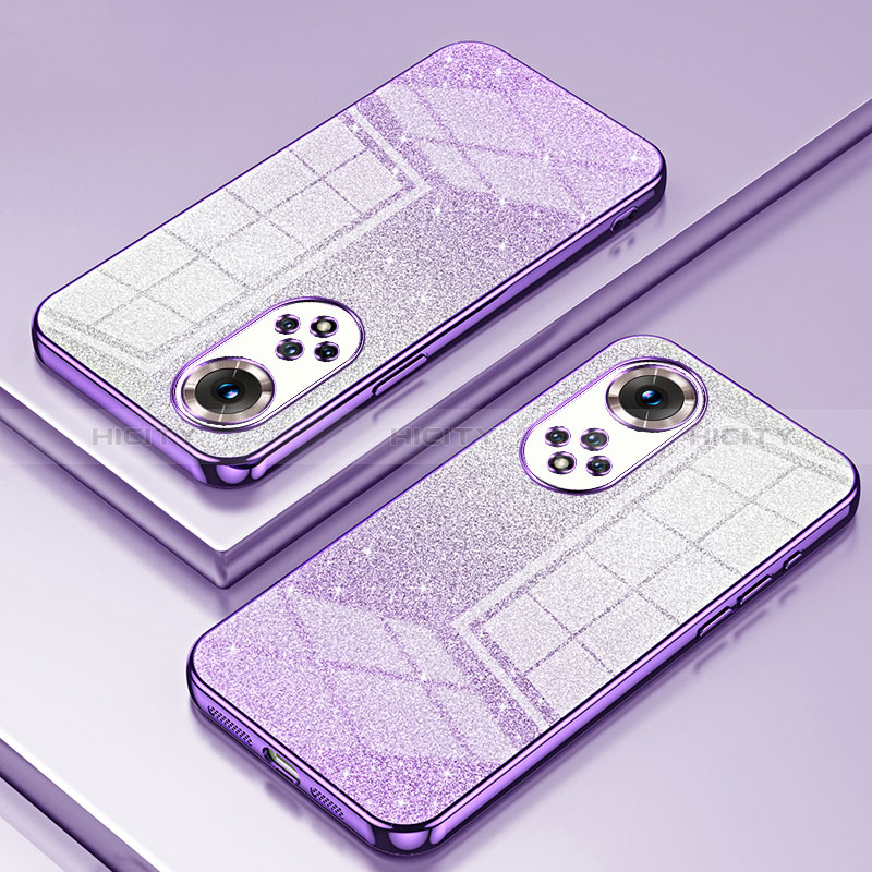 Custodia Silicone Trasparente Ultra Sottile Cover Morbida SY2 per Huawei Honor 50 Pro 5G Viola