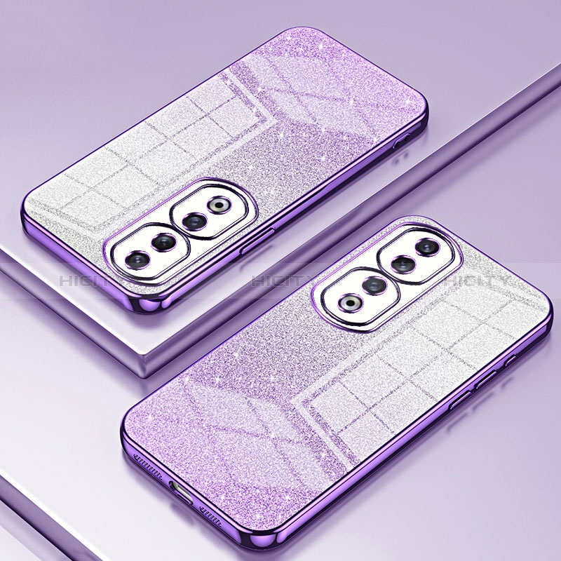 Custodia Silicone Trasparente Ultra Sottile Cover Morbida SY2 per Huawei Honor 90 Pro 5G Viola