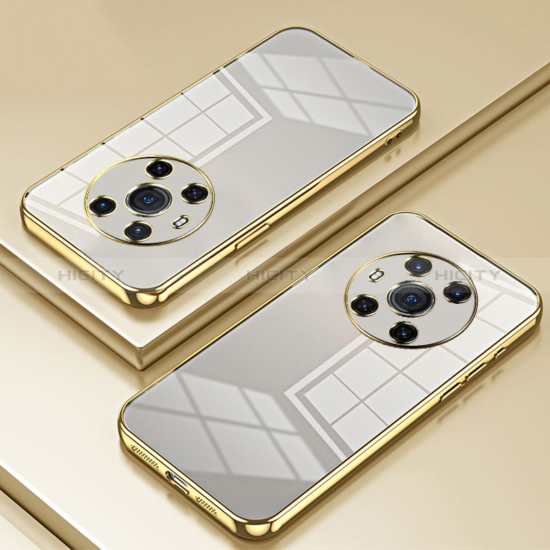 Custodia Silicone Trasparente Ultra Sottile Cover Morbida SY2 per Huawei Honor Magic3 5G Oro