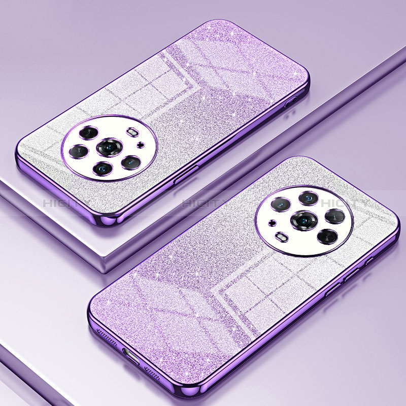 Custodia Silicone Trasparente Ultra Sottile Cover Morbida SY2 per Huawei Honor Magic4 5G Viola