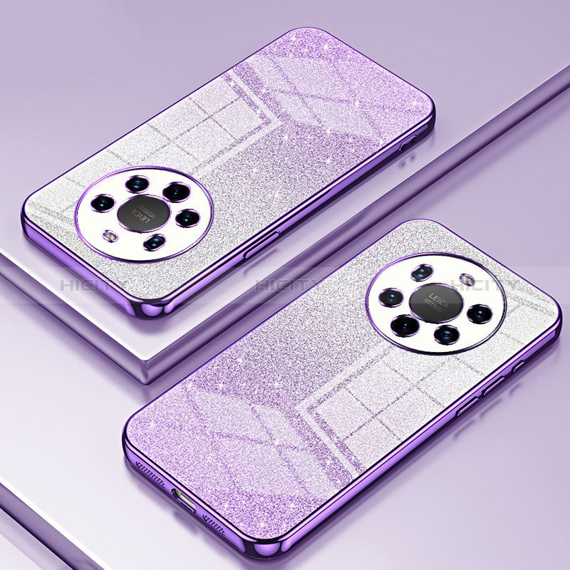 Custodia Silicone Trasparente Ultra Sottile Cover Morbida SY2 per Huawei Mate 40 Pro+ Plus Viola