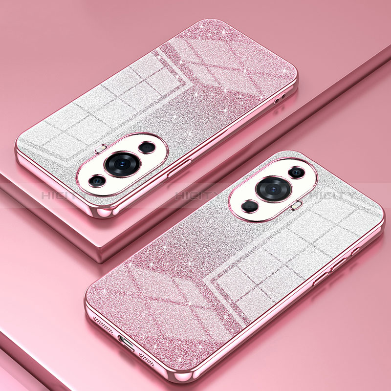 Custodia Silicone Trasparente Ultra Sottile Cover Morbida SY2 per Huawei Nova 11 Oro Rosa