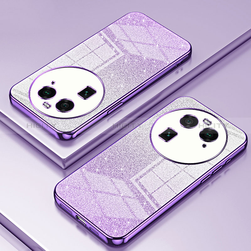 Custodia Silicone Trasparente Ultra Sottile Cover Morbida SY2 per Oppo Find X6 5G Viola