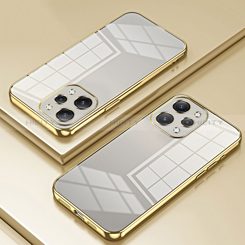 Custodia Silicone Trasparente Ultra Sottile Cover Morbida SY2 per Xiaomi Poco M6 Pro 5G Oro