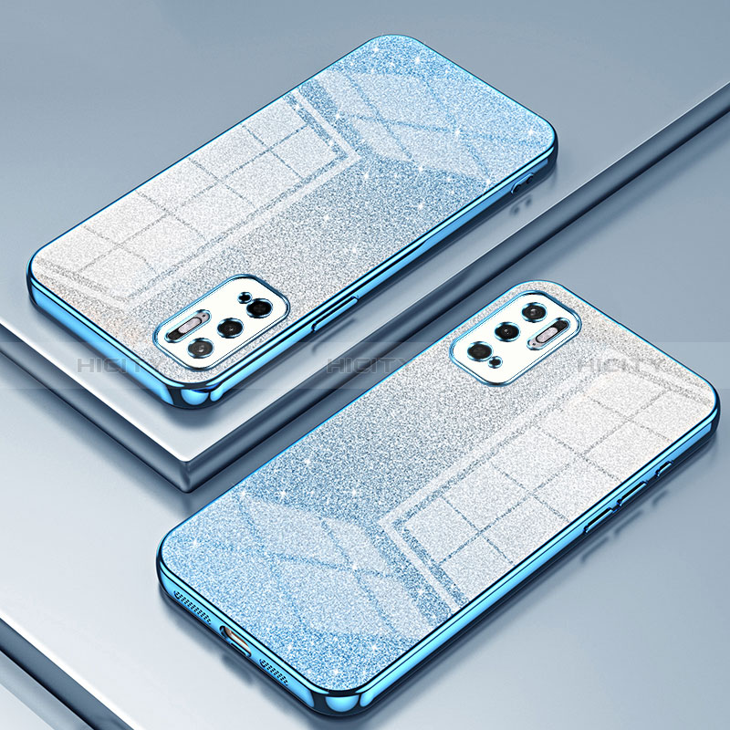 Custodia Silicone Trasparente Ultra Sottile Cover Morbida SY2 per Xiaomi Redmi Note 10 5G Blu