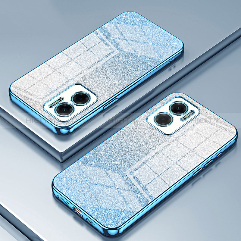 Custodia Silicone Trasparente Ultra Sottile Cover Morbida SY2 per Xiaomi Redmi Note 11E 5G Blu