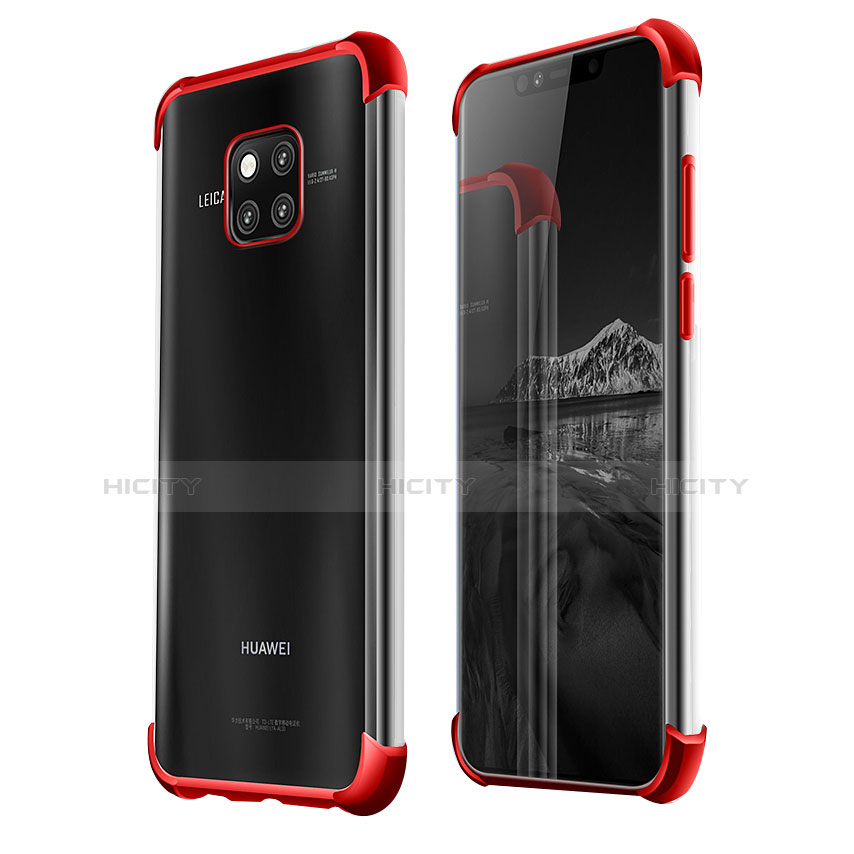 Custodia Silicone Trasparente Ultra Sottile Cover Morbida U03 per Huawei Mate 20 Pro Rosso