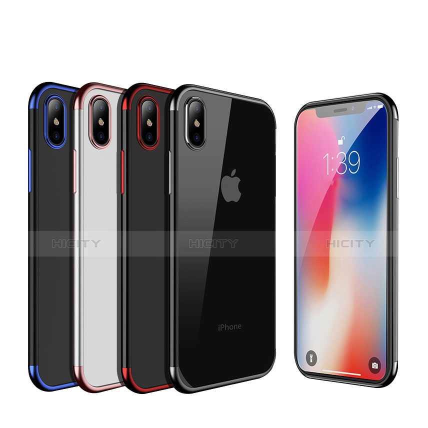 Custodia Silicone Trasparente Ultra Sottile Cover Morbida V02 per Apple iPhone X