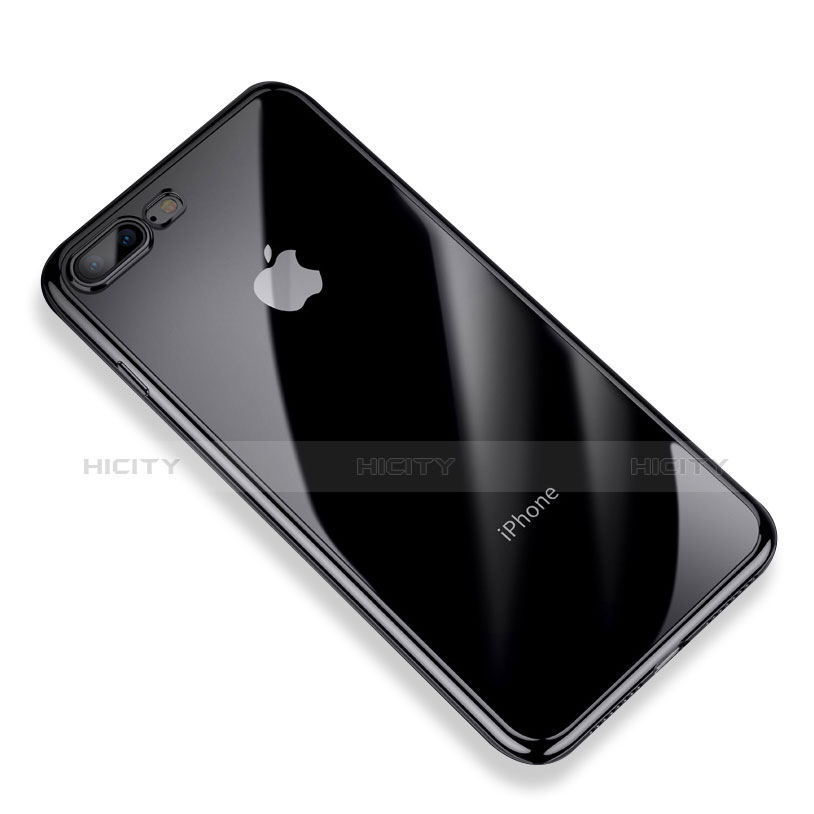 Custodia Silicone Trasparente Ultra Sottile Morbida A14 per Apple iPhone 8 Plus Nero