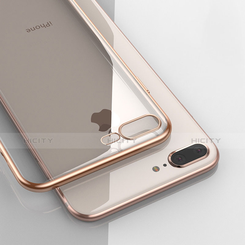 Custodia Silicone Trasparente Ultra Sottile Morbida A21 per Apple iPhone 7 Plus Oro