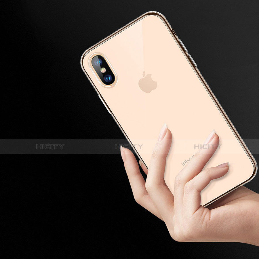 Custodia Silicone Trasparente Ultra Sottile Morbida C10 per Apple iPhone X Chiaro