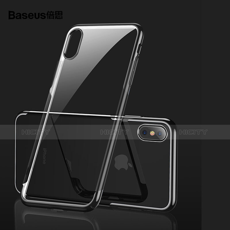 Custodia Silicone Trasparente Ultra Sottile Morbida C16 per Apple iPhone Xs Max Nero