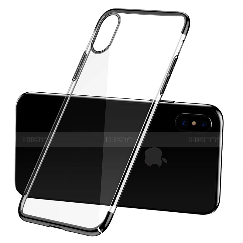 Custodia Silicone Trasparente Ultra Sottile Morbida C16 per Apple iPhone Xs Nero