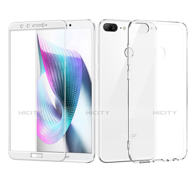 Custodia Silicone Trasparente Ultra Sottile Morbida con Pellicola Protettiva per Huawei Honor 9 Lite Bianco